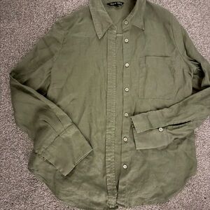 Chic Olive Button-Down Shirt